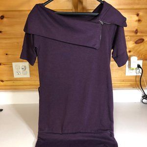 No Boundaries Purple Long Zip Collar Sweater - L